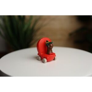 Vintage Richard Scarry Lowly Worm Apple Car Toy Busytown Collectible Red